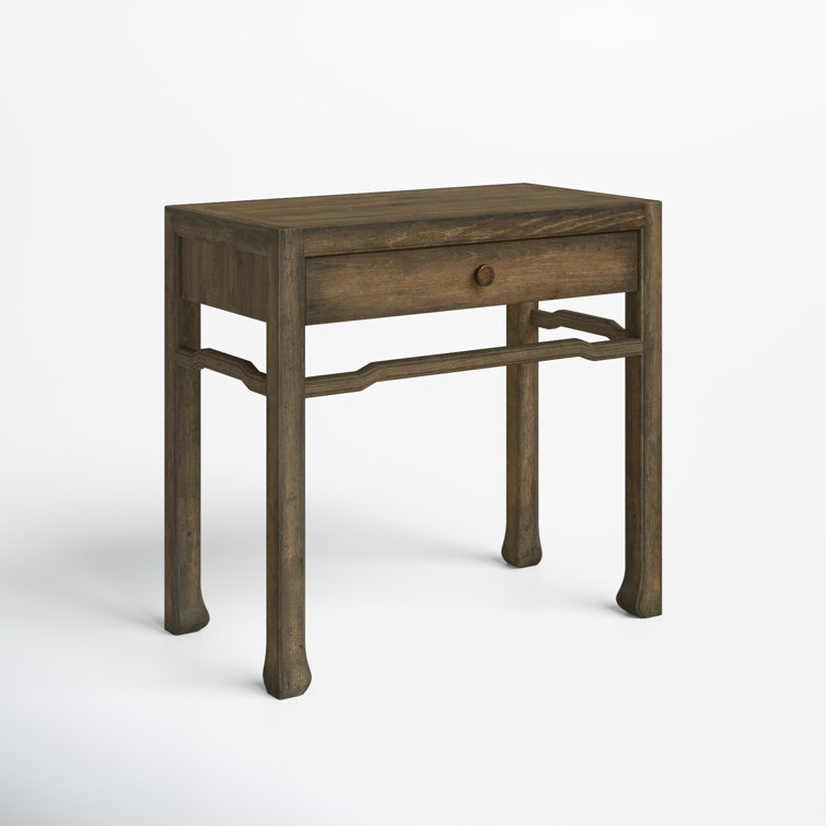 Anders Coastal Cool Light Natural Wood Nightstand with USB Port