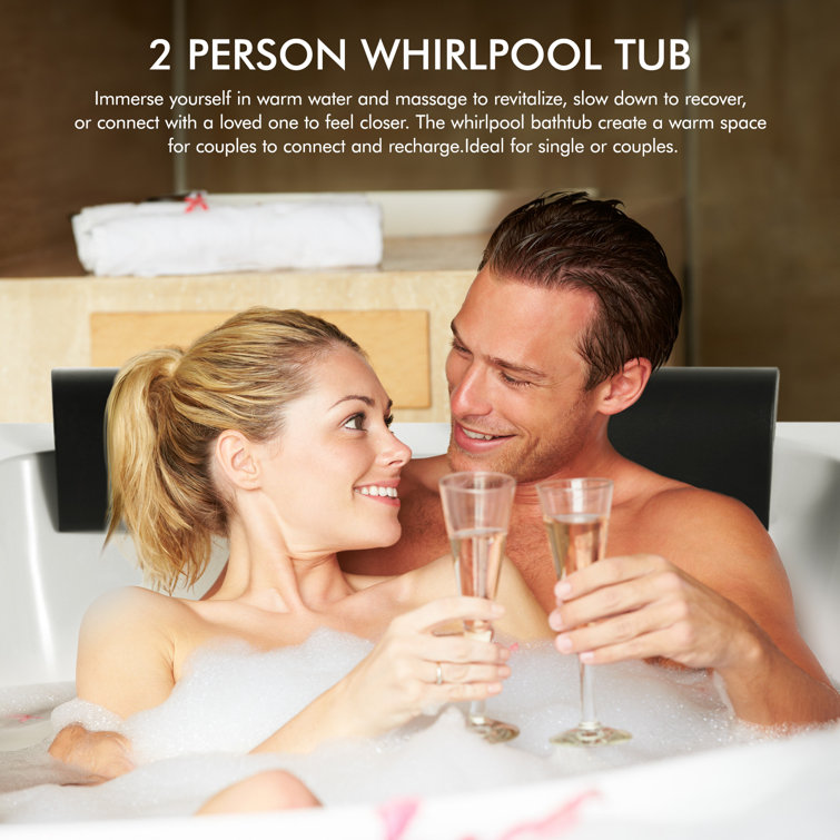 71'' White Acrylic Alcove Whirlpool Bathtub with Jets