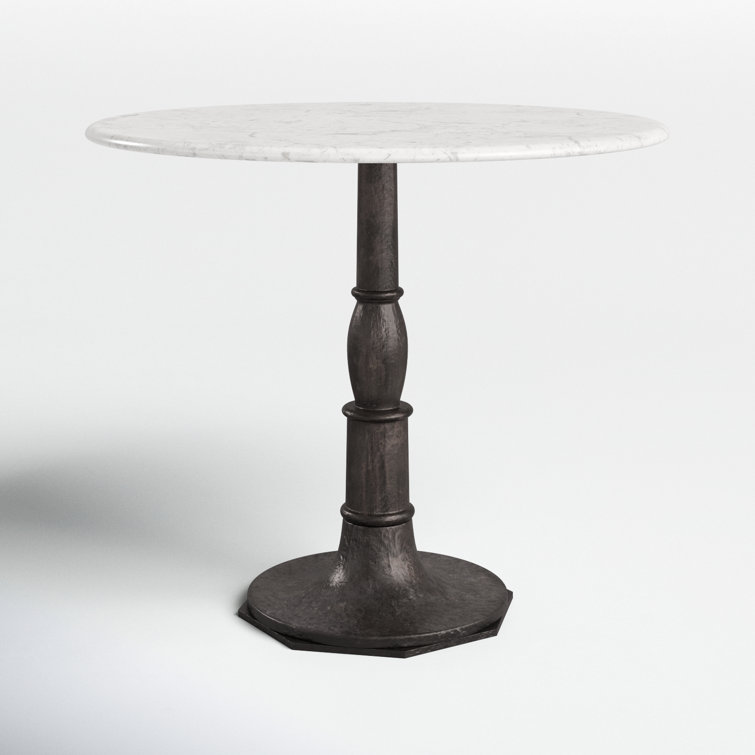 Mickley 36'' Round Marble and Iron Pedestal Dining Table