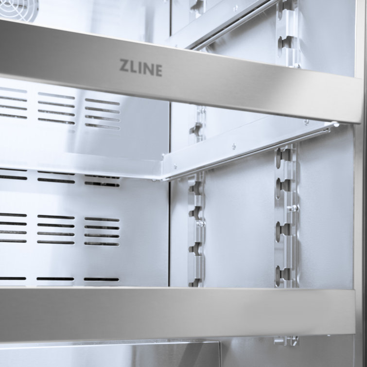 24" White Matte Undercounter Stainless Steel Beverage Fridge
