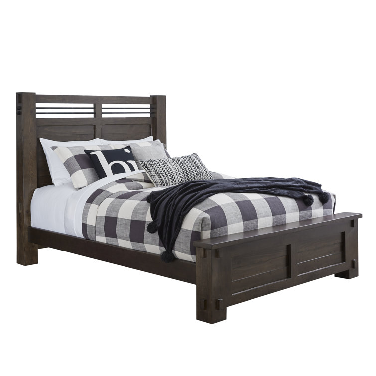 Rustic Brown Queen Panel Bed with Storage Drawer