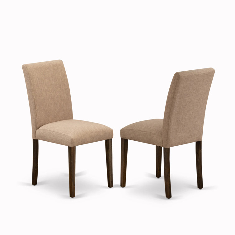 Linen White Modern Dining Set with Light Sable Chairs - 72x30