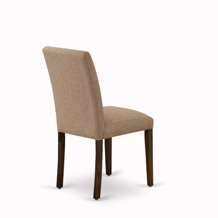 Linen White Modern Dining Set with Light Sable Chairs - 72x30