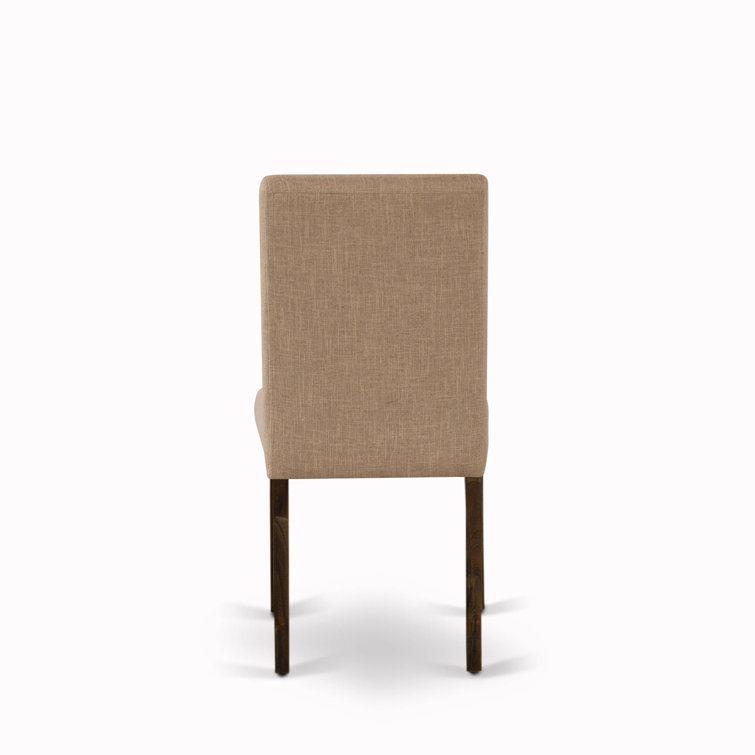 Linen White Modern Dining Set with Light Sable Chairs - 72x30