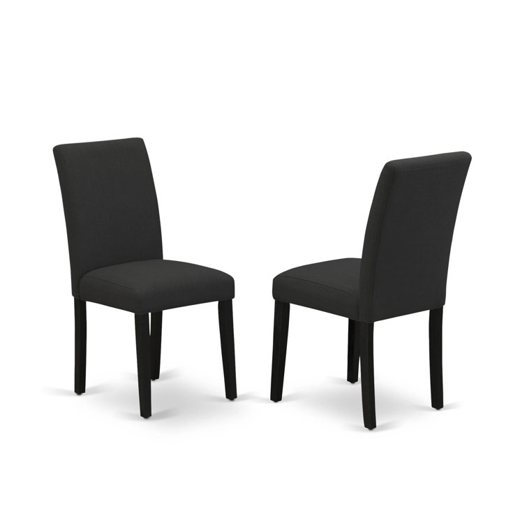 Distressed Jacobean 72" Rectangular Wood Dining Set with 6 Black Chairs