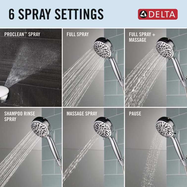 Chrome Multi-Head Handheld Shower with High Pressure Spray