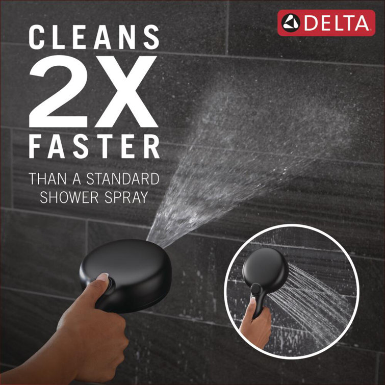 Matte Black Medium Round Handheld Shower Head with Hose