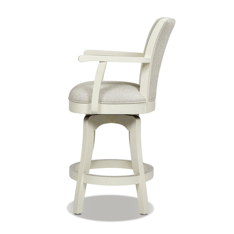 Williams 27" White Pepper Oak Wood Swivel Counter Stool