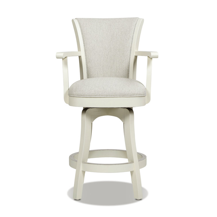 Williams 27" White Pepper Oak Wood Swivel Counter Stool