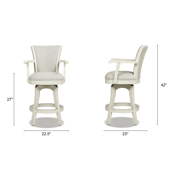 Williams 27" White Pepper Oak Wood Swivel Counter Stool