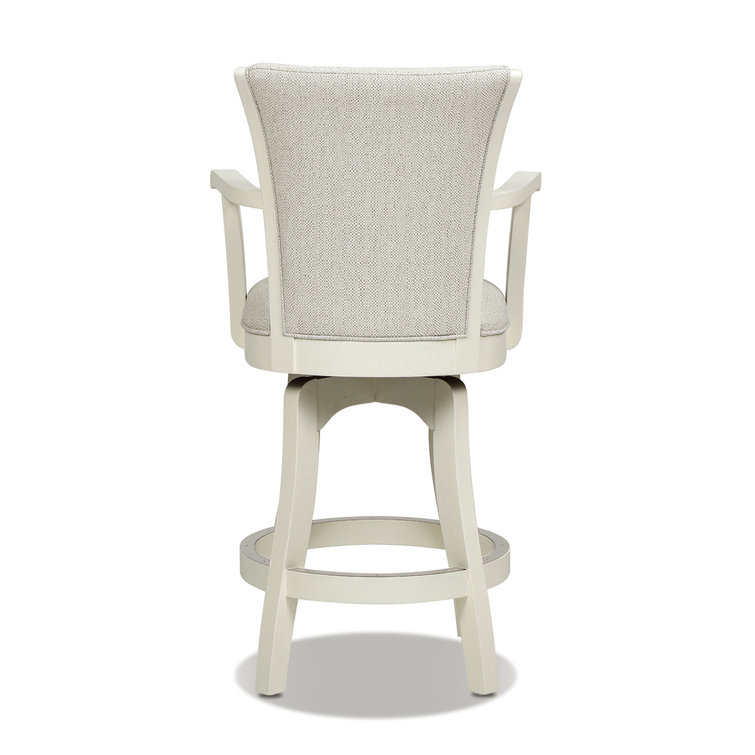 Williams 27" White Pepper Oak Wood Swivel Counter Stool