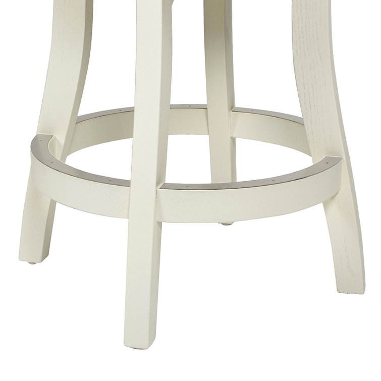 Williams 27" White Pepper Oak Wood Swivel Counter Stool