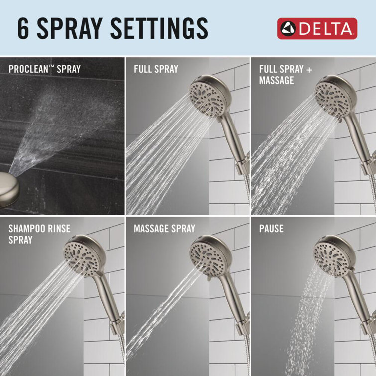 SpotShield Brushed Nickel Multi-Function Handheld Shower Head
