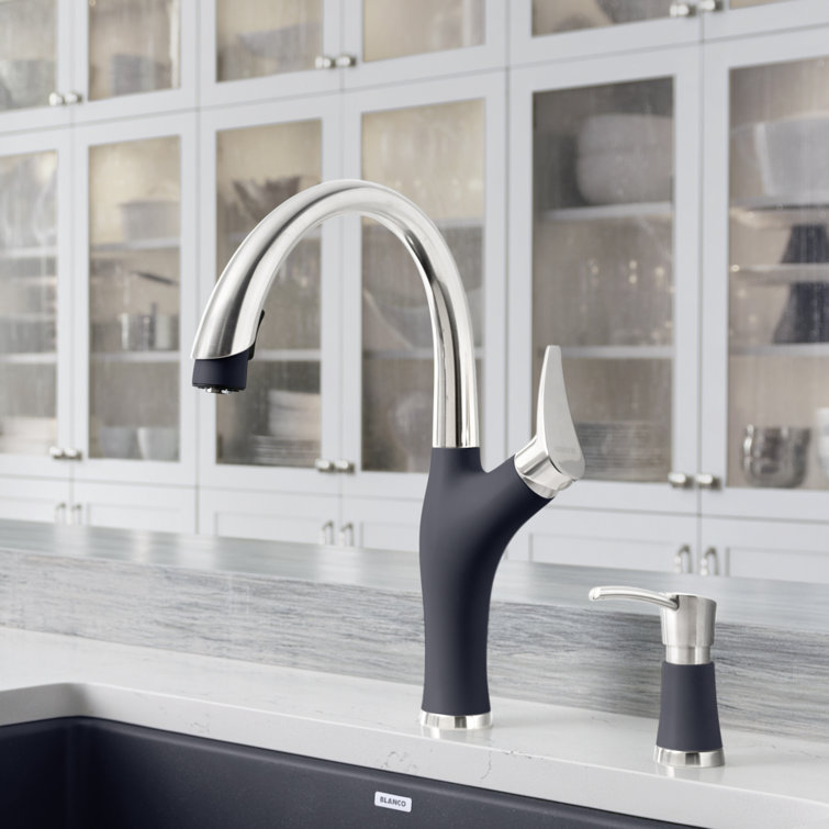 Cinder and Stainless Steel Kitchen Soap Dispenser