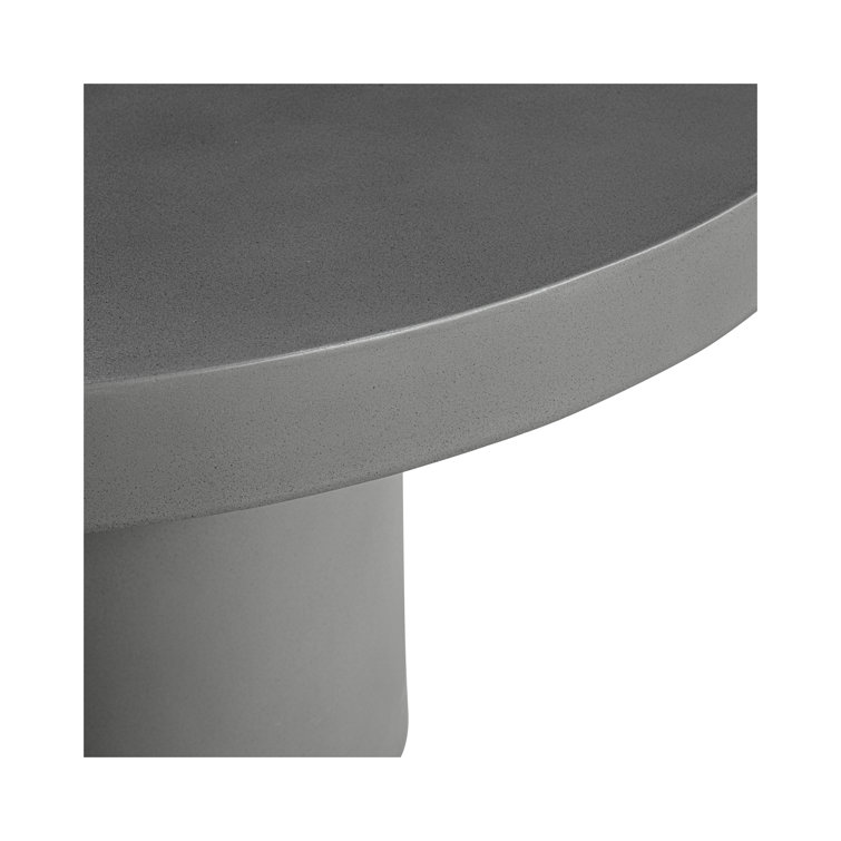 47'' Round Gray Cement Fiber Outdoor Dining Table