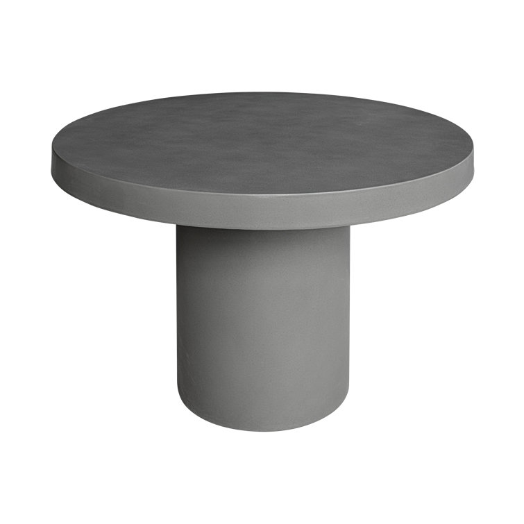 47'' Round Gray Cement Fiber Outdoor Dining Table