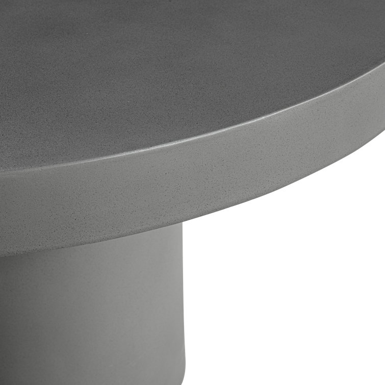 47'' Round Gray Cement Fiber Outdoor Dining Table