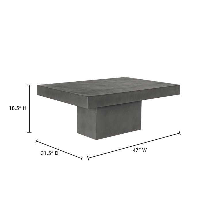 Arely 47'' Gray Industrial Concrete Rectangular Coffee Table