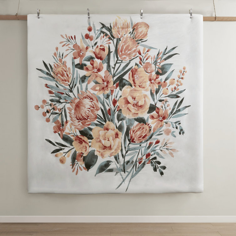 Full/Queen Floral Cotton Duvet Cover Set with Shams