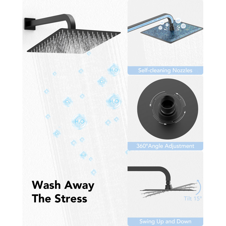 Matte Black Dual Showerheads with Thermostatic Valve