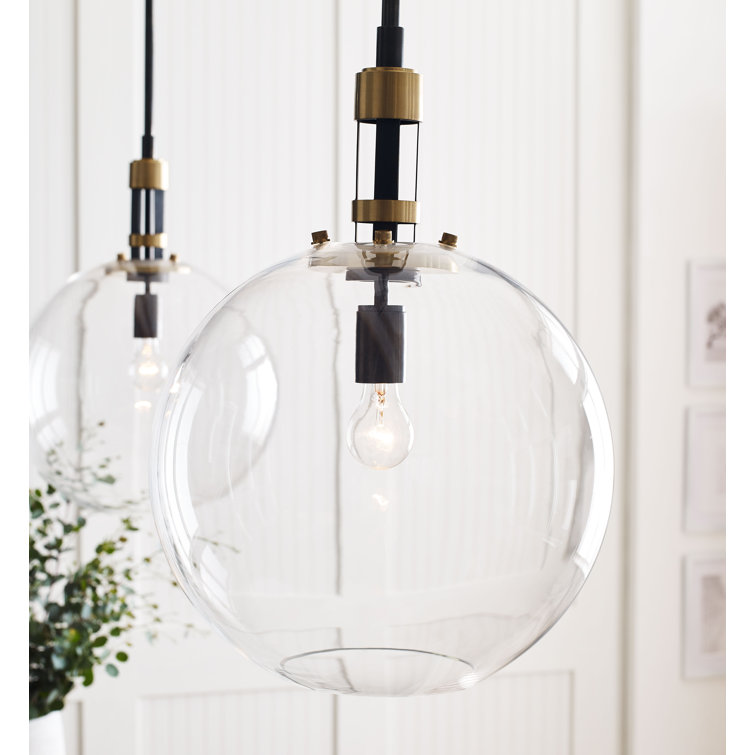 Hand-Rubbed Antique Brass Globe Pendant Light