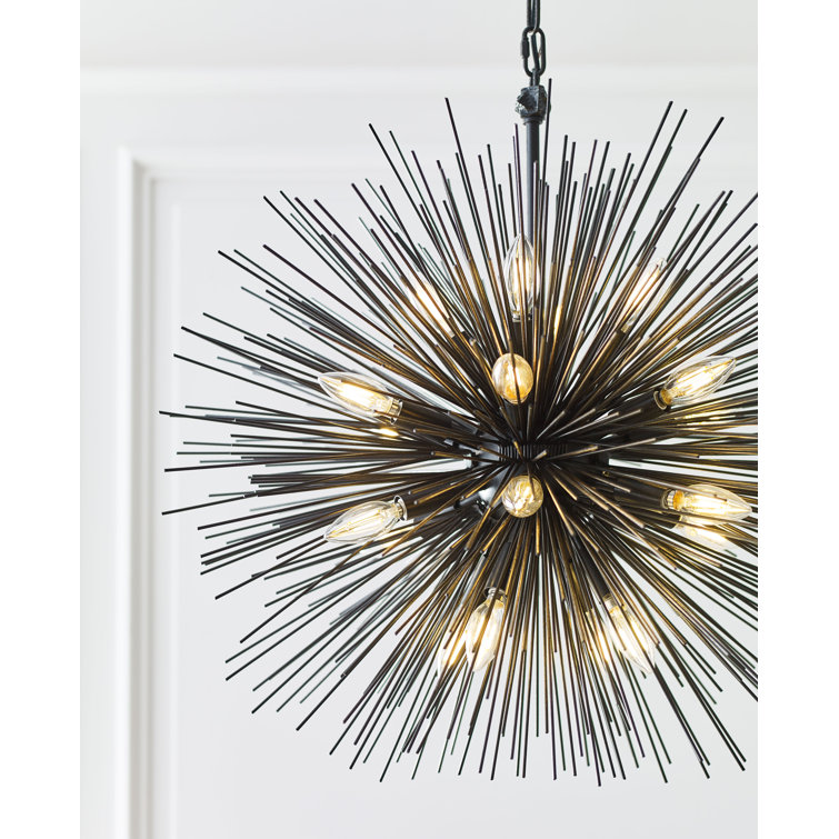 Strada Nickel 20-Light Crystal Plug-In Chandelier, 28.25" H