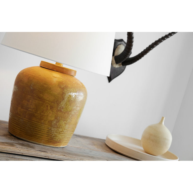 Ivory Ceramic Adjustable Outdoor Table Lamp