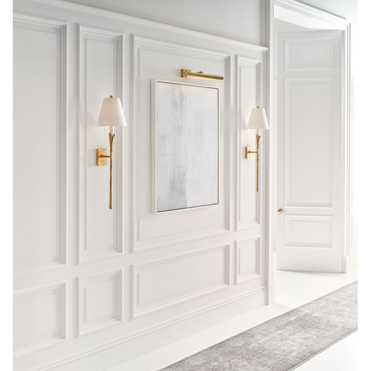 Aiden Polished Nickel 32" LED Botanical Wall Sconce