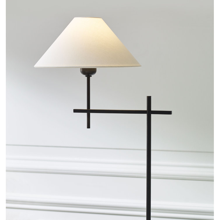 Edison Adjustable Bronze Outdoor Floor Lamp with Fabric Shade
