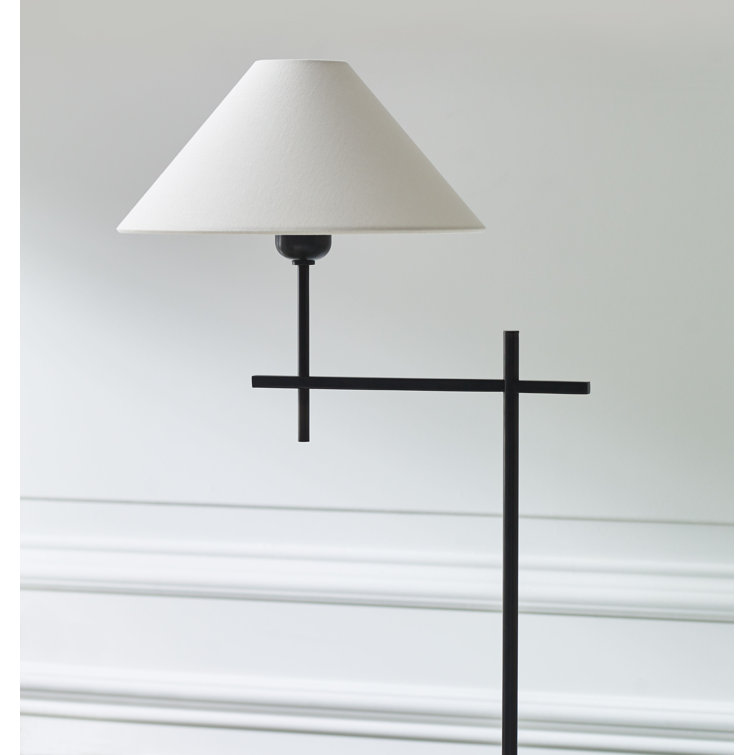 Edison Adjustable Bronze Outdoor Floor Lamp with Fabric Shade