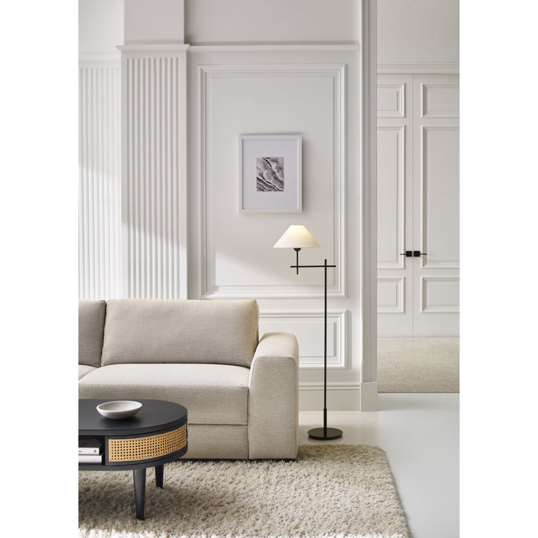 Edison Adjustable Bronze Outdoor Floor Lamp with Fabric Shade