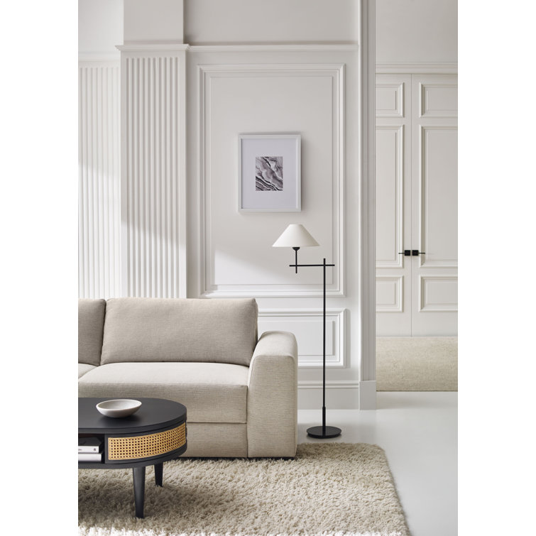 Edison Adjustable Bronze Outdoor Floor Lamp with Fabric Shade