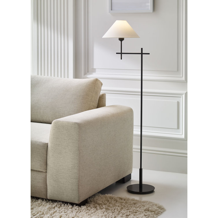 Edison Adjustable Bronze Outdoor Floor Lamp with Fabric Shade