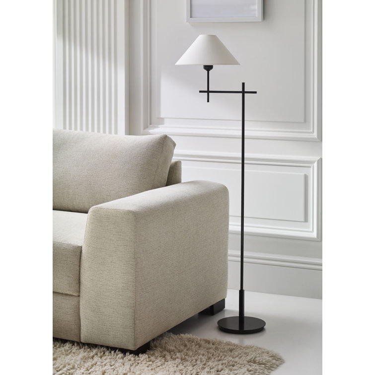 Edison Adjustable Bronze Outdoor Floor Lamp with Fabric Shade