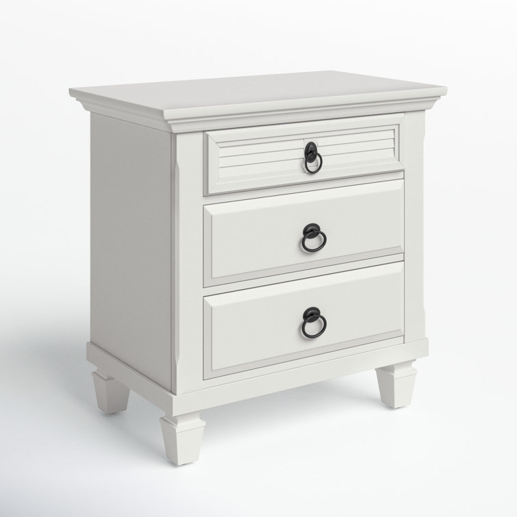 Winchester Pine White Transitional 3-Drawer Nightstand