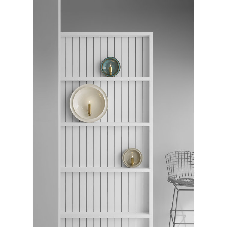 Shellish Gray Ceramic Dimmable Candle Wall Sconce