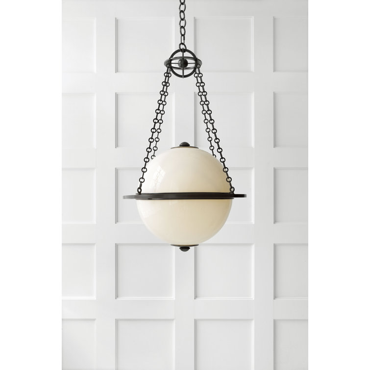 Modern Bronze Glass Globe Indoor/Outdoor Chandelier