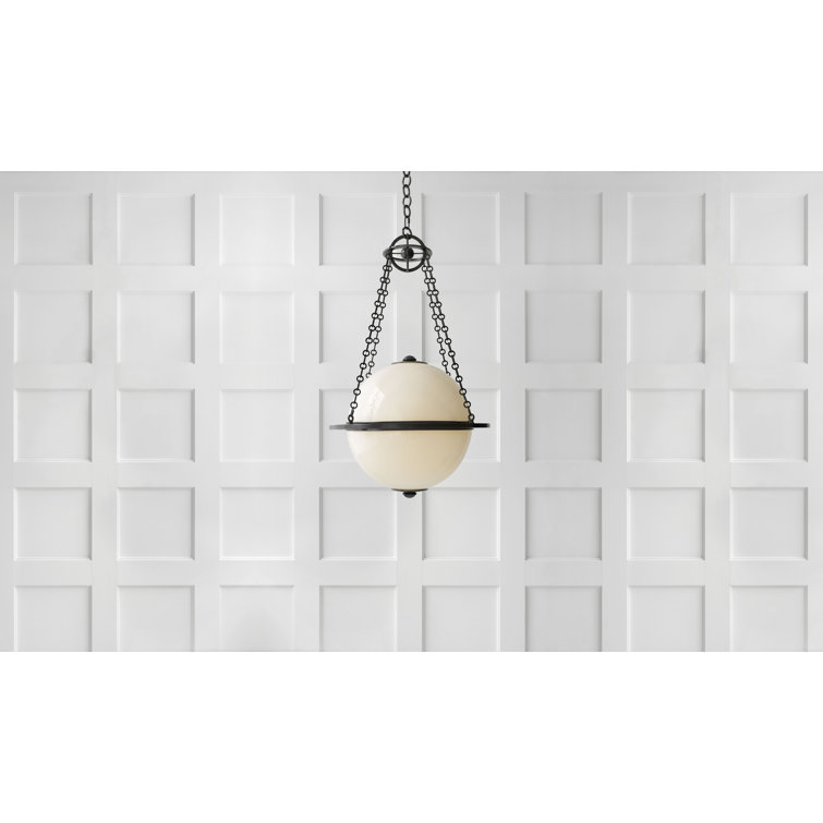 Modern Bronze Glass Globe Indoor/Outdoor Chandelier