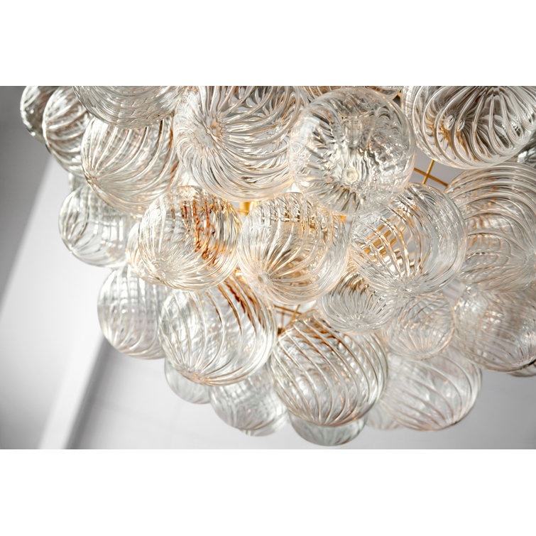 Talia Gilded 24" Swirled Glass 8-Light Chandelier