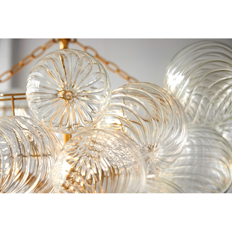 Talia Gilded 24" Swirled Glass 8-Light Chandelier