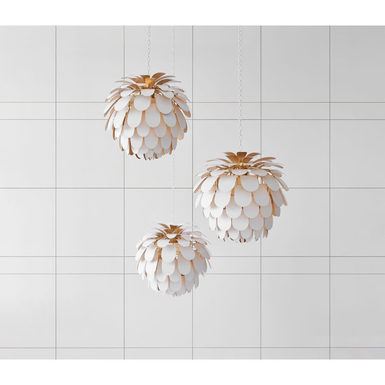 Plaster White Crystal Pineapple Pendant Light