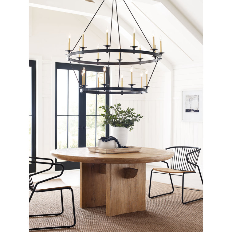 Launceton Antique-Burnished Brass 65" Crystal Candle Chandelier