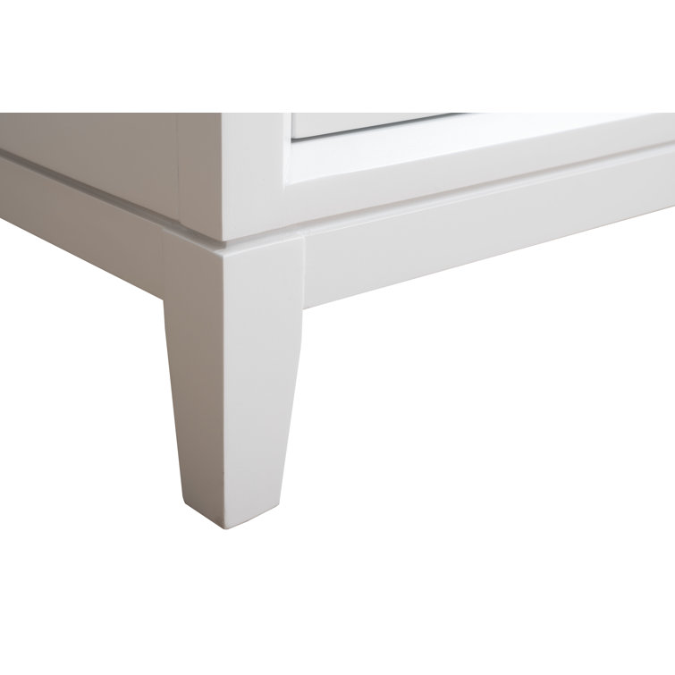 42" White MDF Freestanding Bathroom Vanity with Engineered Marble Top