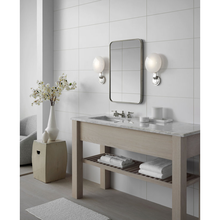 Bronze and White Glass LED Wall Sconce