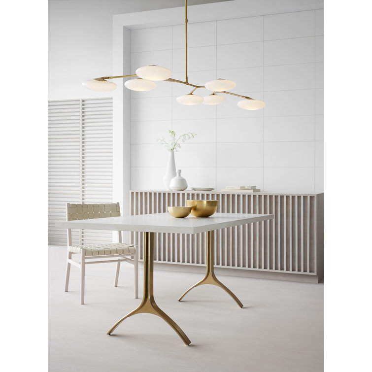 Brindille Soft Brass 7-Light LED Linear Chandelier