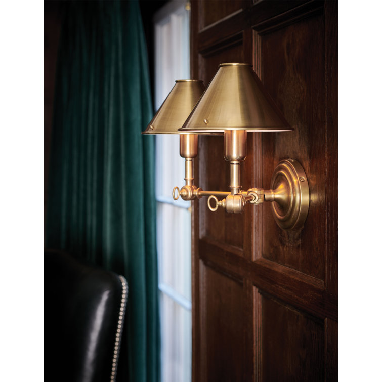 Anette Natural Brass 2-Light Direct Wired Sconce