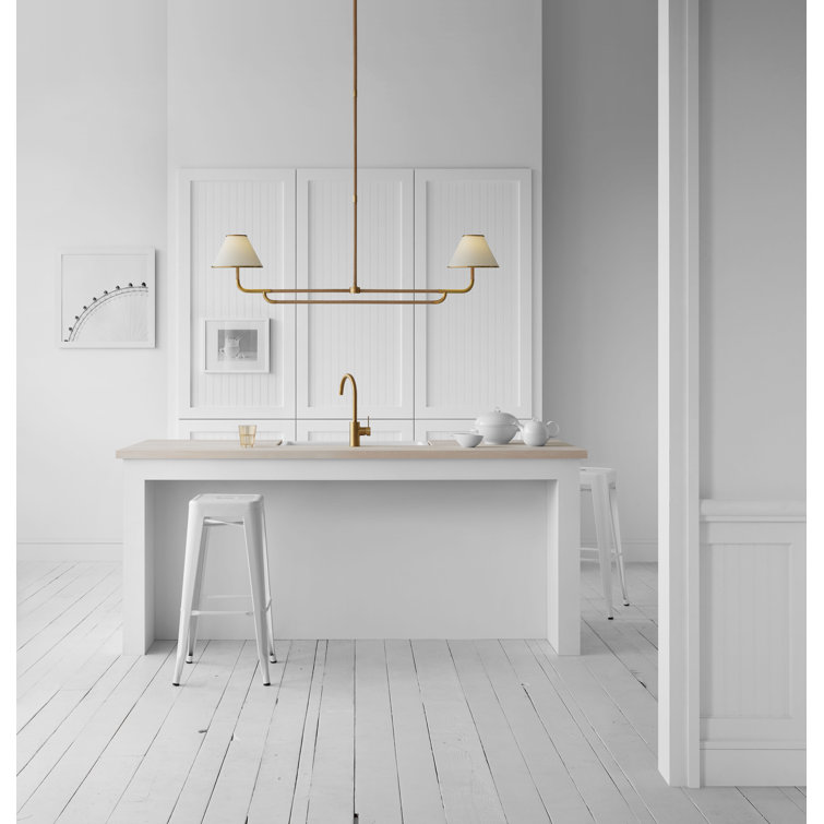 Rigby Polished Nickel and Ebony 2-Light Linear Chandelier