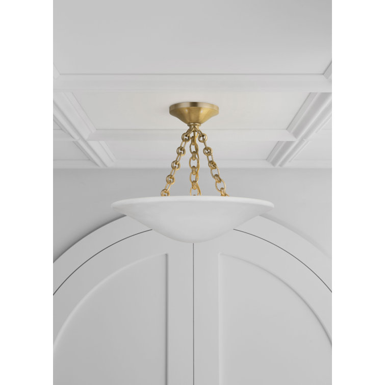 Elegant Antique Brass & Crystal 16" Indoor/Outdoor Ceiling Light