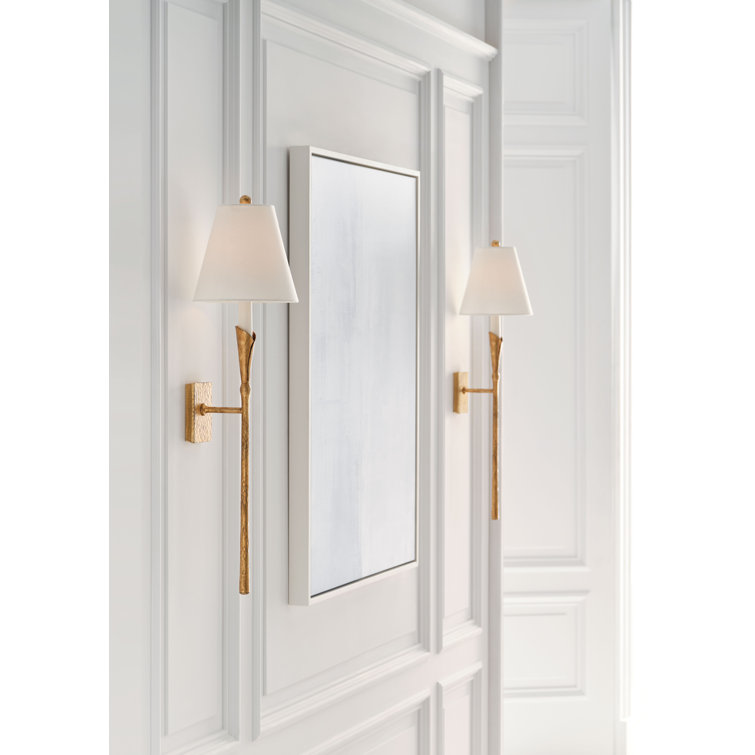 Aiden Polished Nickel 32" LED Botanical Wall Sconce