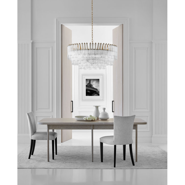 Gilded Glass and Metal 12-Light Chandelier